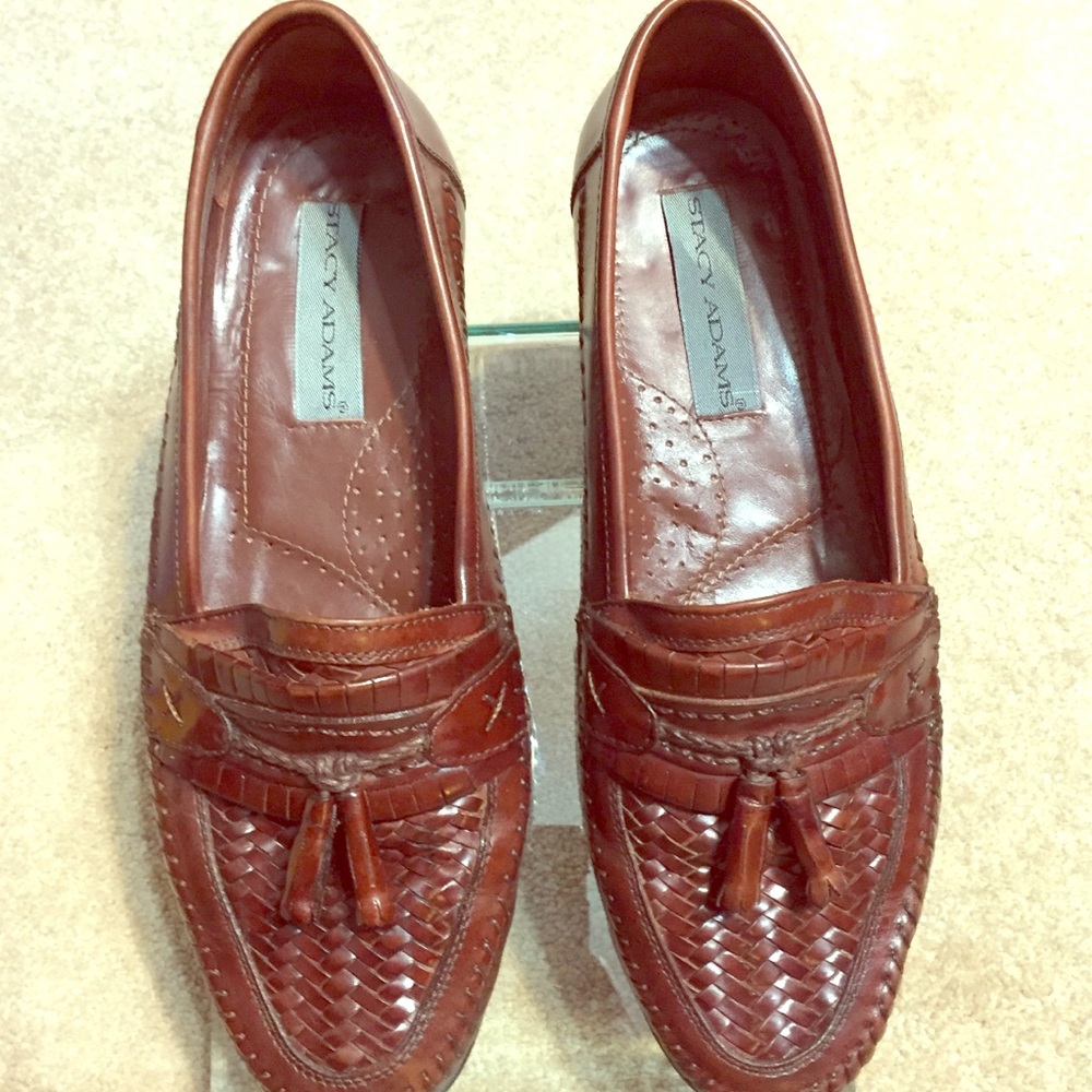 STACY ADAMS BROWN LOAFERS W/TASSELS - Picture 1 of 8